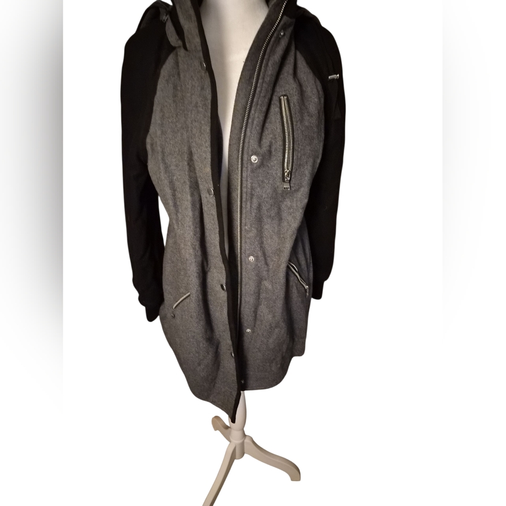 Express Black and Gray Varsity Coat